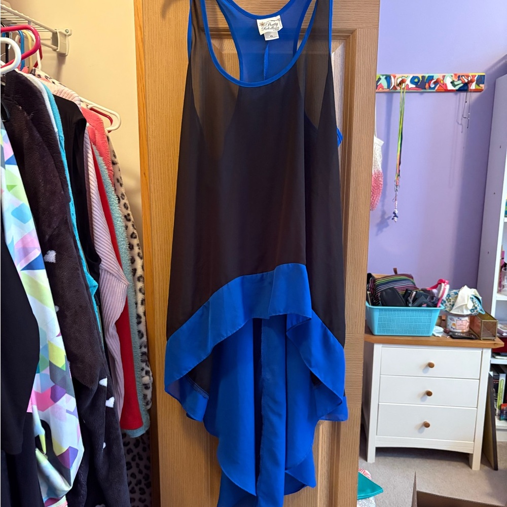 Elegant Blue and Black Women's Coverup